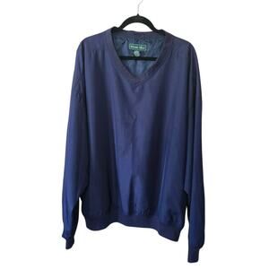 Stone Hill Golf Windbreaker Jacket Men's XXL Navy Blue Pullover V-Neck Active